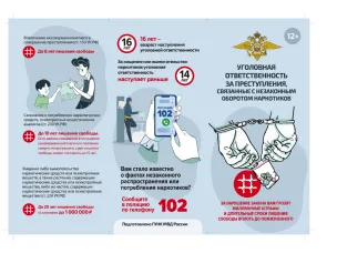 Об уголовной ответственности за преступления, связанные с незаконным оборотом наркотиков от ГУ МВД РФ.