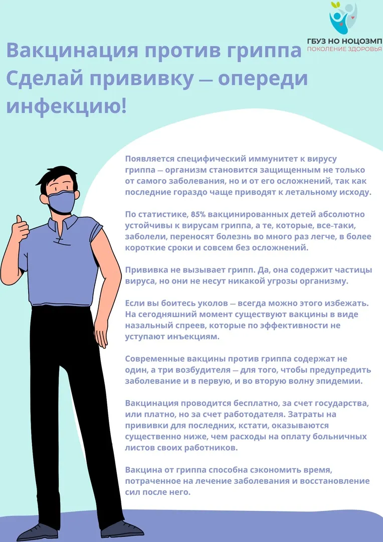 Профилактика сезонного гриппа и новой коронавирусной инфекции(COVID-19).