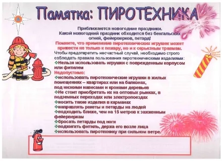 Памятка при использовании пиротехникой